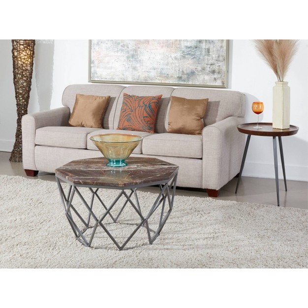 Paige Contemporary Octagonal Coffee Table Multitone black Treasure Trove Accents