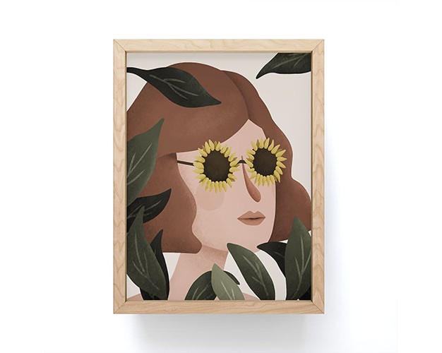 Lebrii Margot Sunflower Portrait Framed Mini Art Print Society6