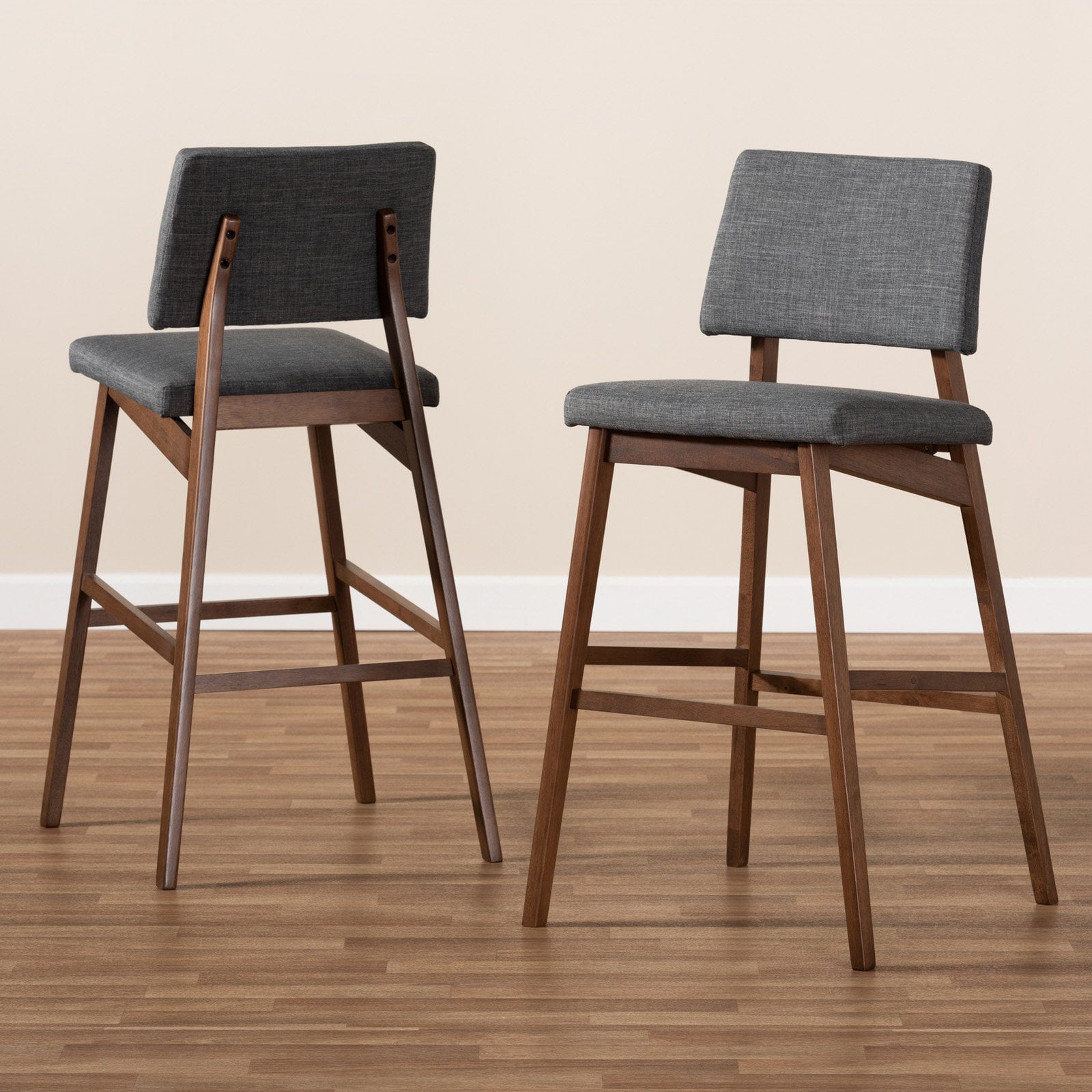 Baxton Studio Colton Upholstered 30 in. Bar Stool - Set of 2