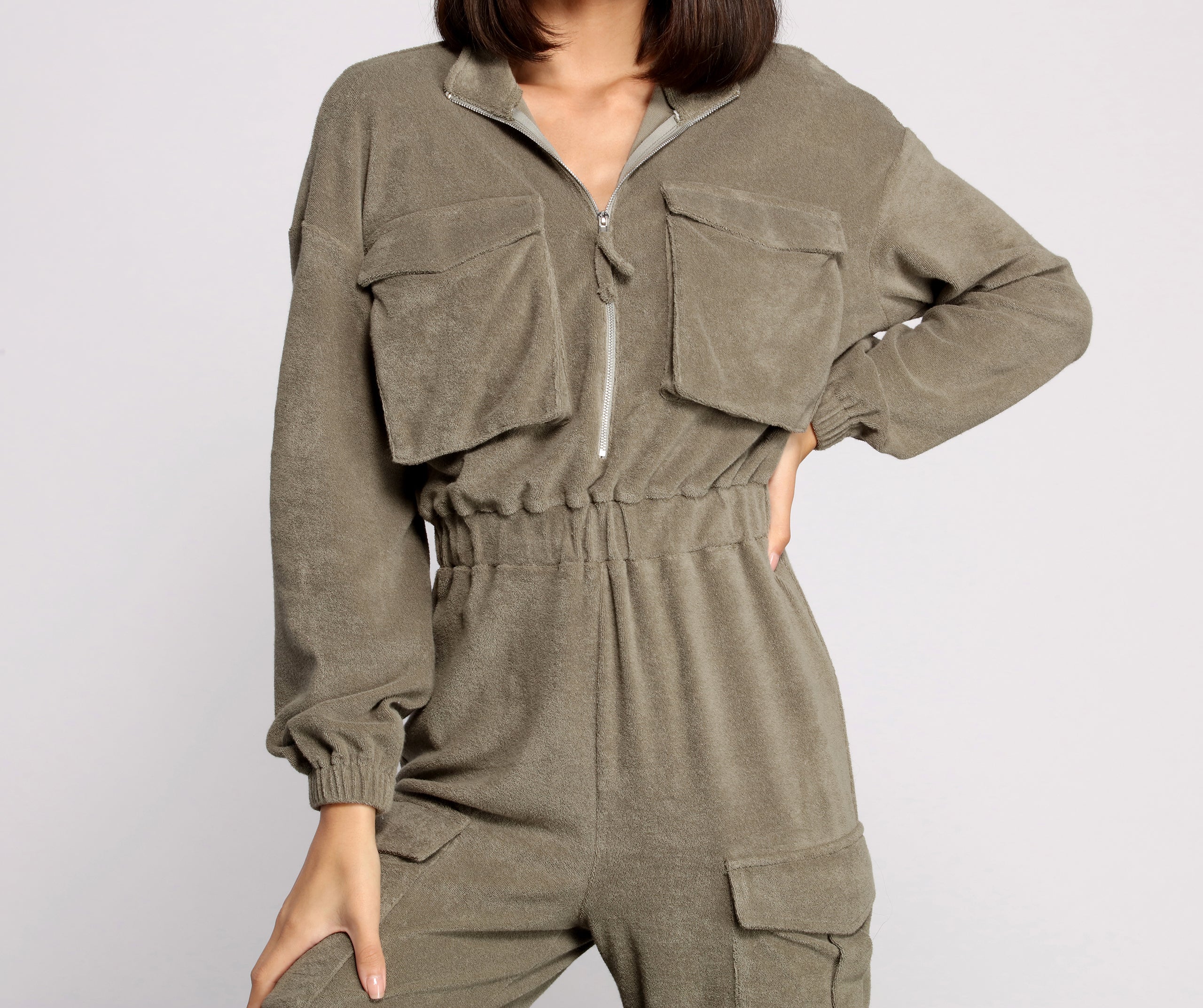 Zipped and Trendy Cargo Jumpsuit