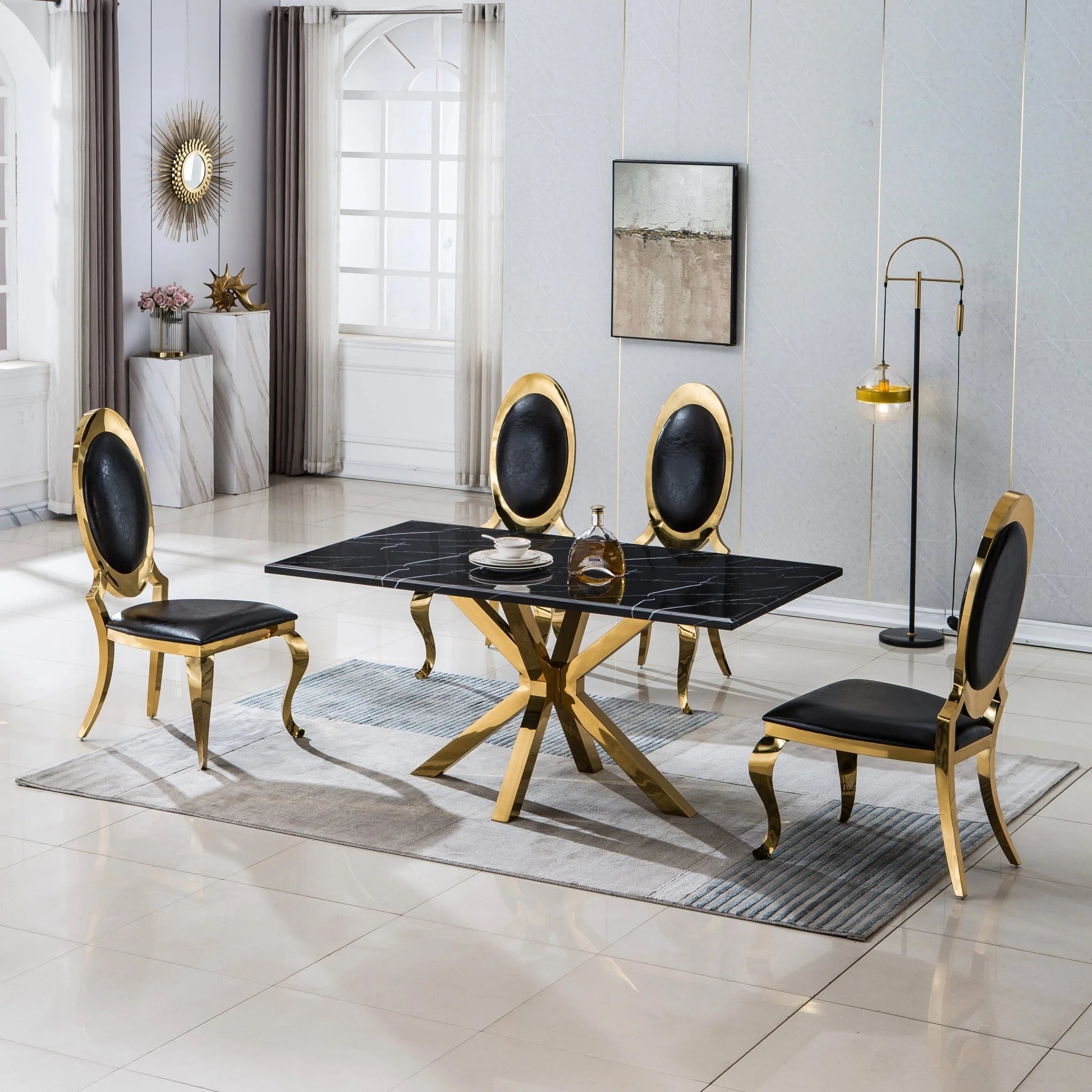 DT202GMB MARBLE DINING TABLE