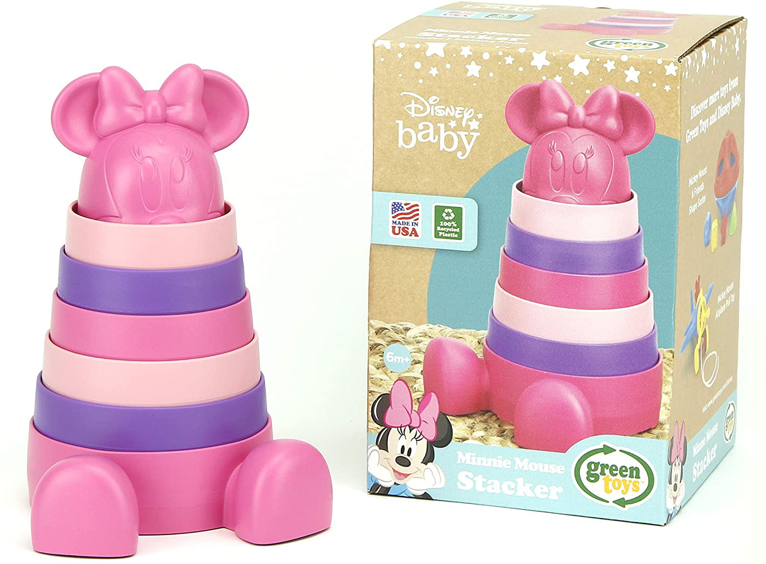 Green Toys Disney Baby Minnie Mouse Stacker， for Unisex Toddler Ages 6 months and up