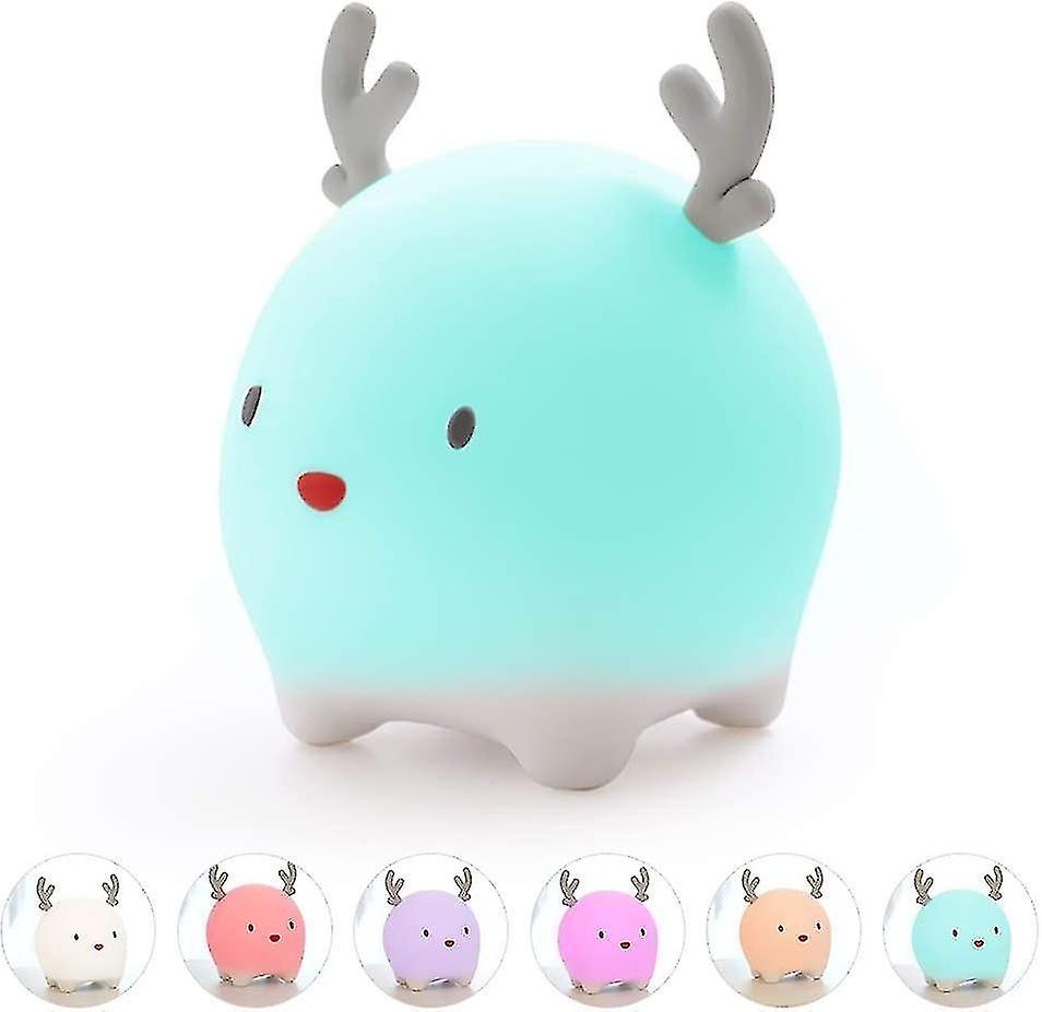 Night Light， Cartoon Deer Pat Light Bedside Lamp， Battery Operated Night Light For Kids