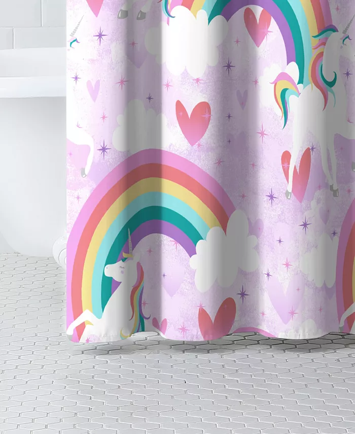 Macys Dream Factory Unicorn Rainbow 72 x 72 Shower Curtain