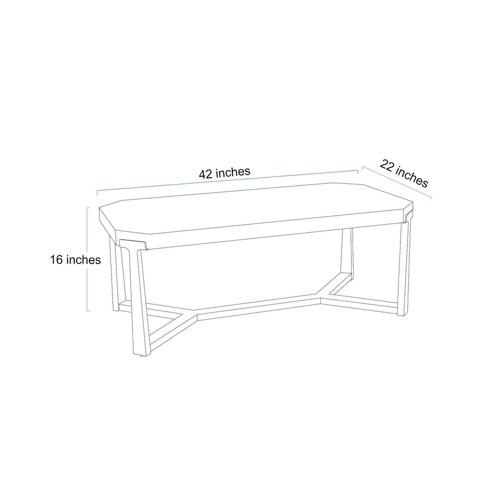 Genzi Modern Solid Wood Accent Rectangle Coffee Table Sheld Legs Sofa Side Desk