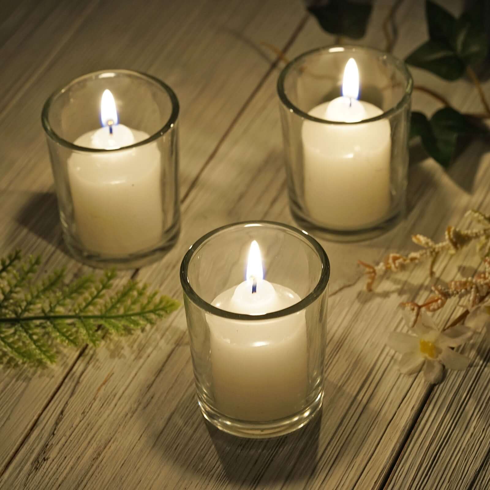 12 Pack Clear Glass Votive Candle Holder Set, Tealight Holders 2.5