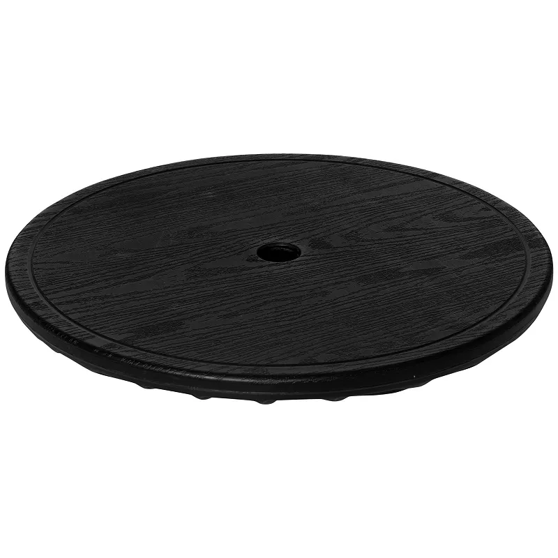 Outsunny 20 Umbrella Table Tray Portable Round Table Top for Beach， Patio， Garden， Swimming Pool， Deck， Black