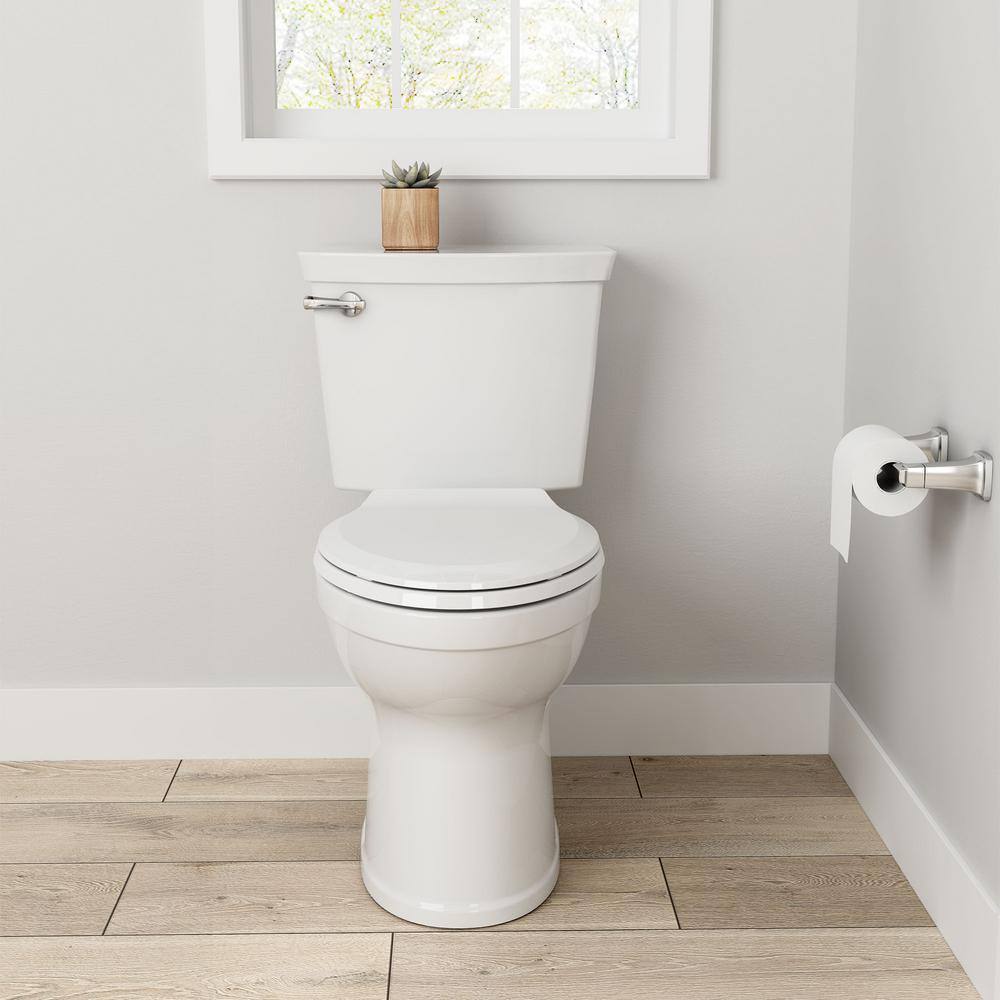 American Standard Champion Tall Height 2-Piece High-Efficiency 1.28 GPF Single Flush Elongated Toilet in White Seat Included 747AA107SC.020