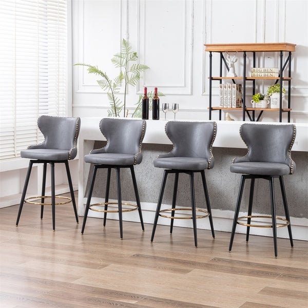 Modern 180°Swivel Bar Stool Chair for Kitchen Set of 2