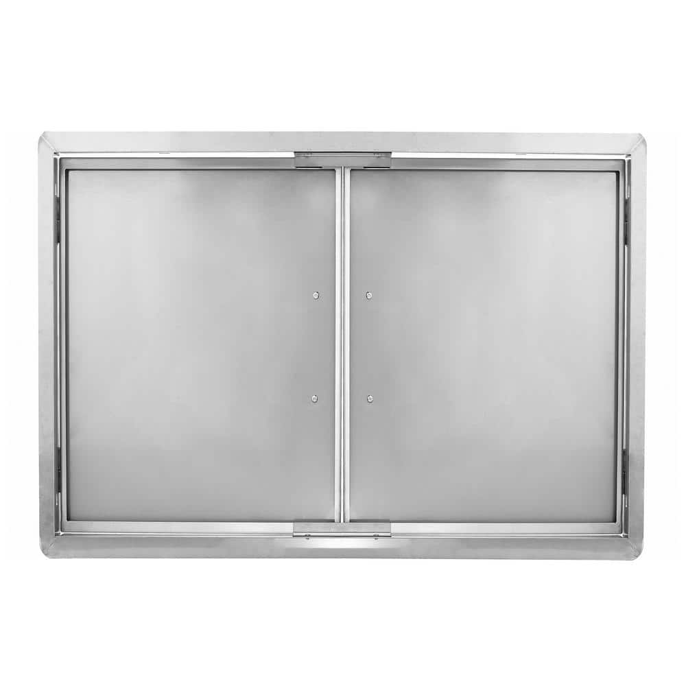 AdirHome 30 in. Stainless Steel Single Face Outdoor BBQ Grill Double Access Door Panel 302-30-SF