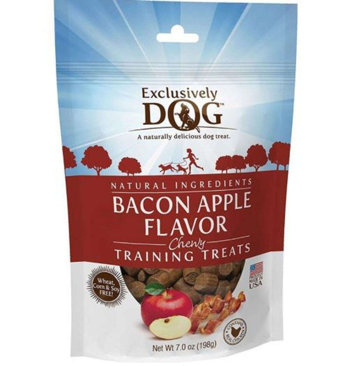 Exclusively Dog Bacon and Apple Flavor Training Dog Treats 7oz Bag