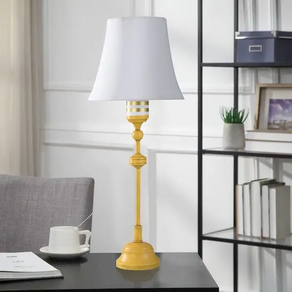 Dann Foley - Lifestyle Table Lamp - Yellow Finish - White Shade