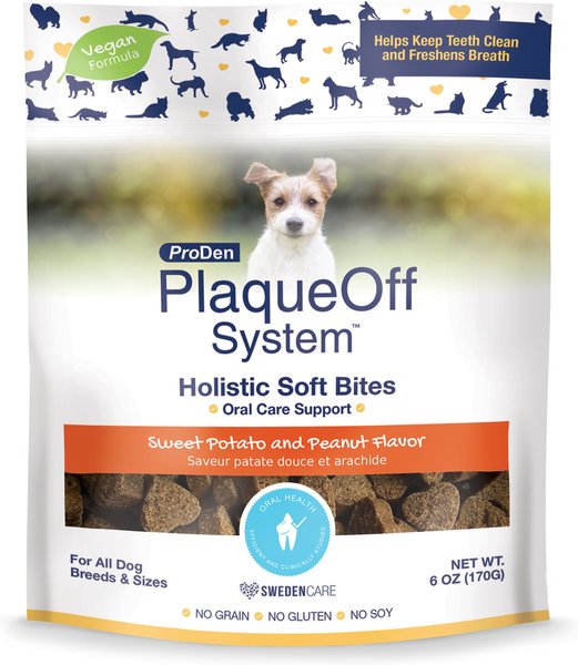 ProDen PlaqueOff System Holistic Oral Care Support Adult Dental Dog Treats， 6-oz bag， Count Varies