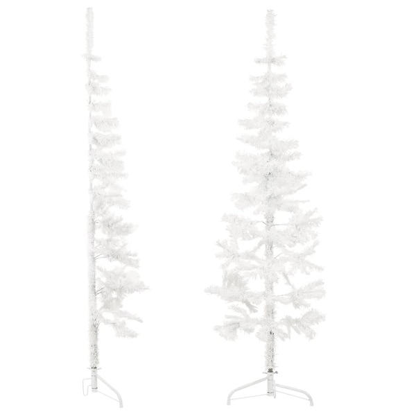 vidaXL Christmas Tree Decoration Slim Artificial Half Xmas Tree with Stand