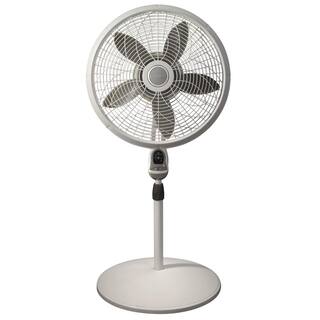 Lasko Elegance and Performance Adjustable-Height 18 in. 3 Speed White Oscillating Pedestal Fan with Timer and Remote Control 1850