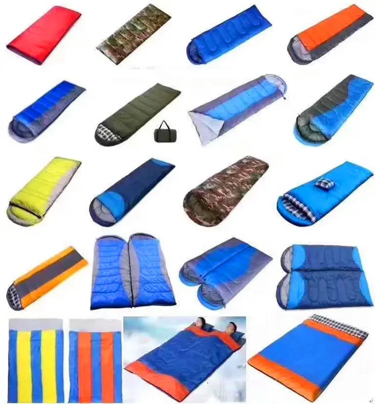 Envelope Outdoor Camping Adult Portable Ultra Light Waterproof Travel Hiking Sleeping Bag With Cap