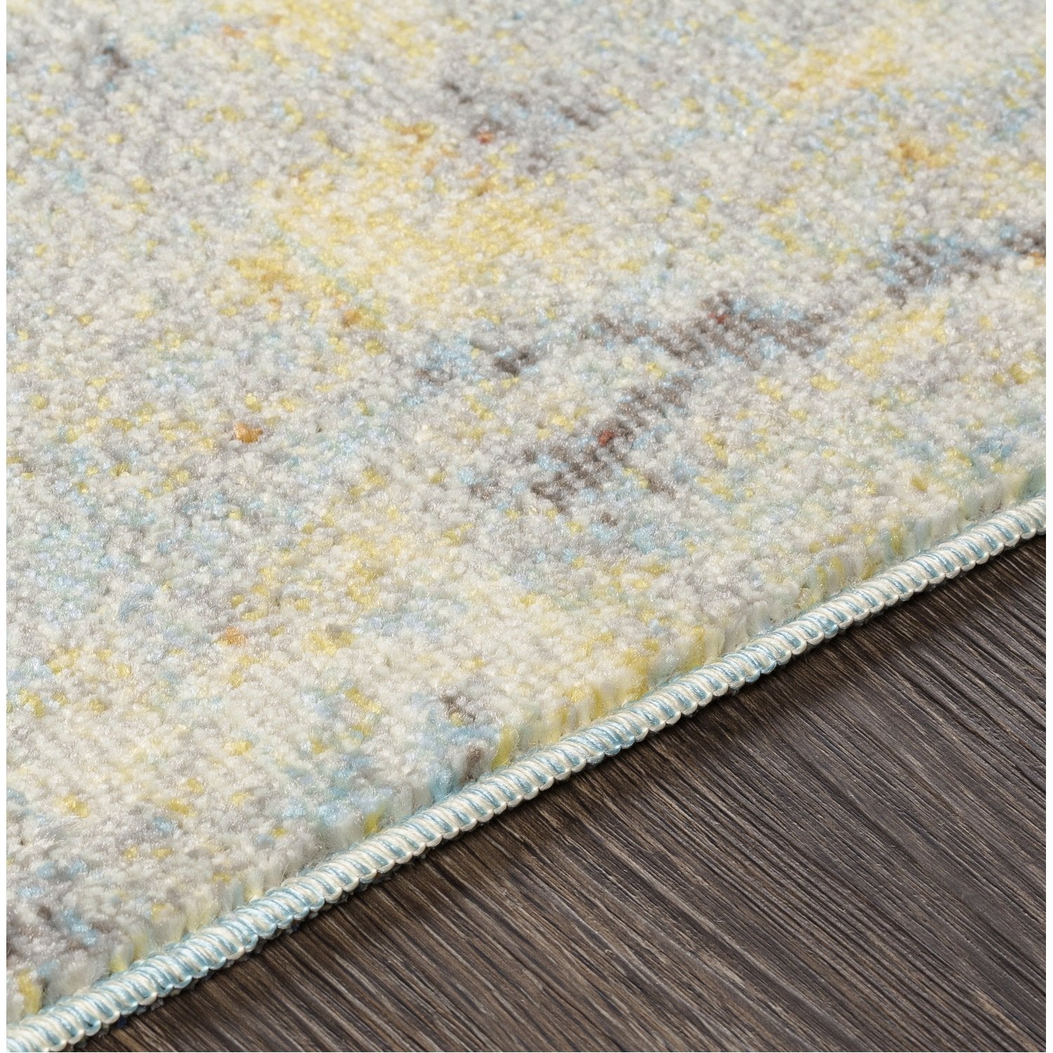 Bodrum Indoor/Outdoor Rug in Ivory, Burnt Orange, Saffron, Silver Gray, Medium Gray, Aqua, Camel, Pale Blue