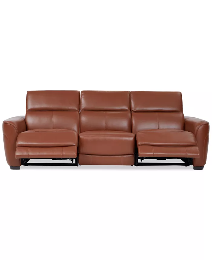 Macy's Lexanna 3-Pc. Leather Sofa with 2 Power Motion Recliners