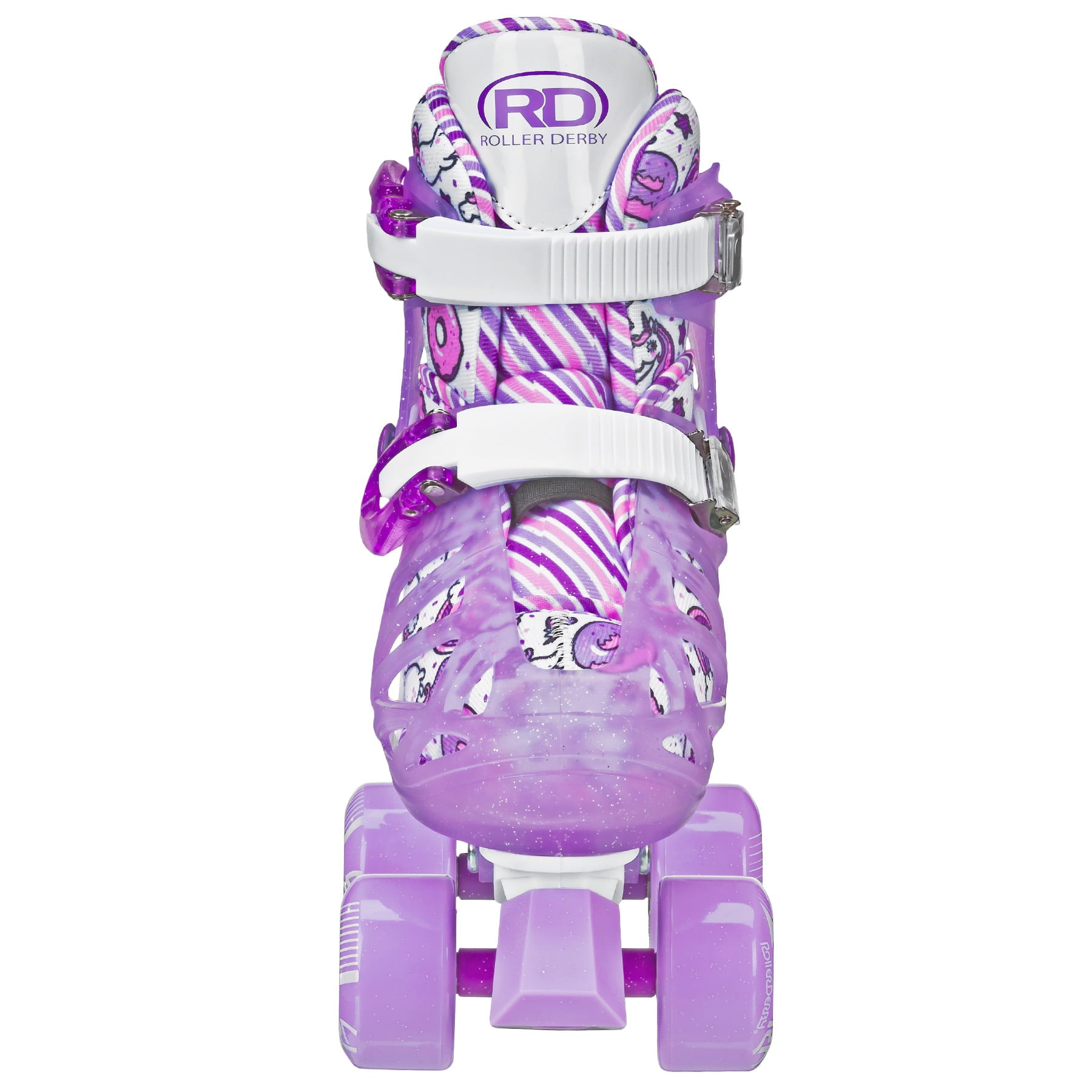 Roller Derby Pearl Adjustable Girl's Roller Skate, Donuts, Size Small (12J-2)