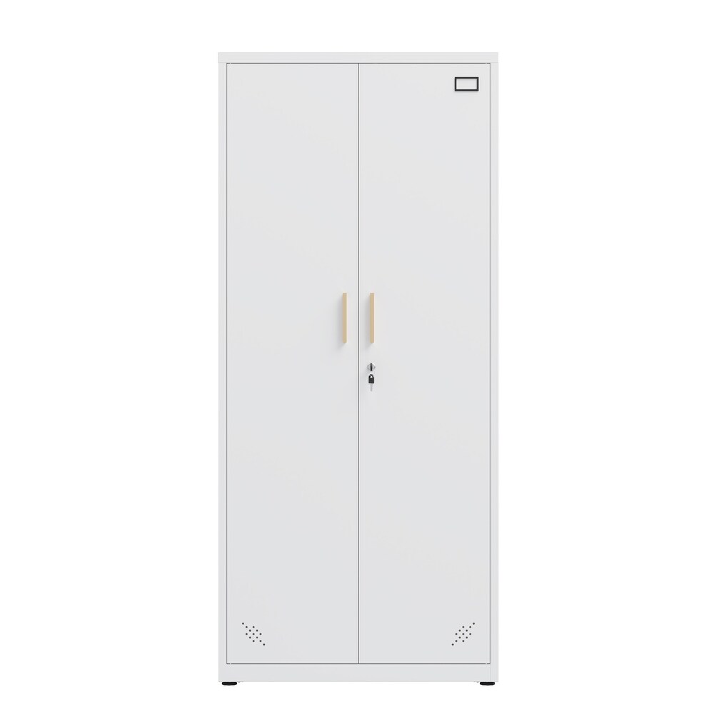 High Storage Cabinet with 2 Doors and 4 Partitions