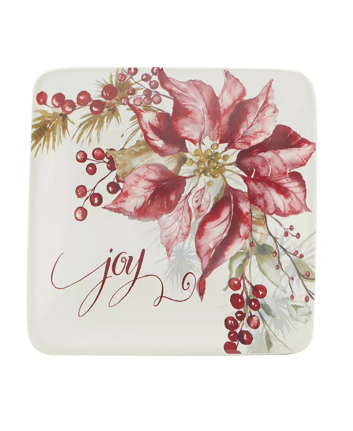 Certified International Winters Joy 6 Canape Plates Set of 4