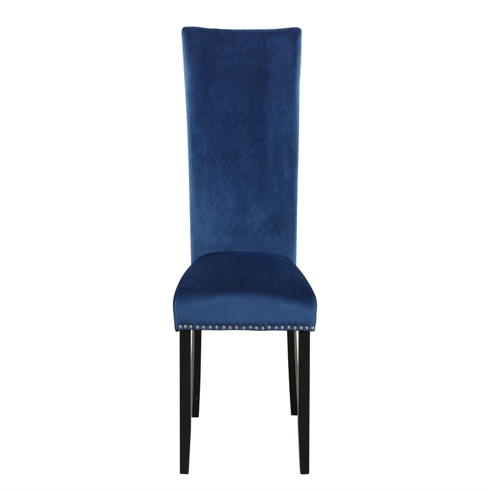 Velvet upholstered Chairs with Nailhead trimmed  Rubber Wood Legs