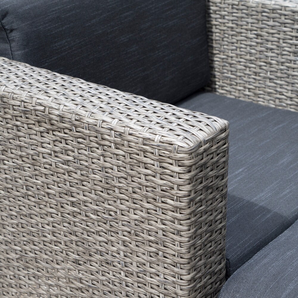 Puerta Outdoor 8 piece Wicker Sofa Chat Set with Cushions by Christopher Knight Home