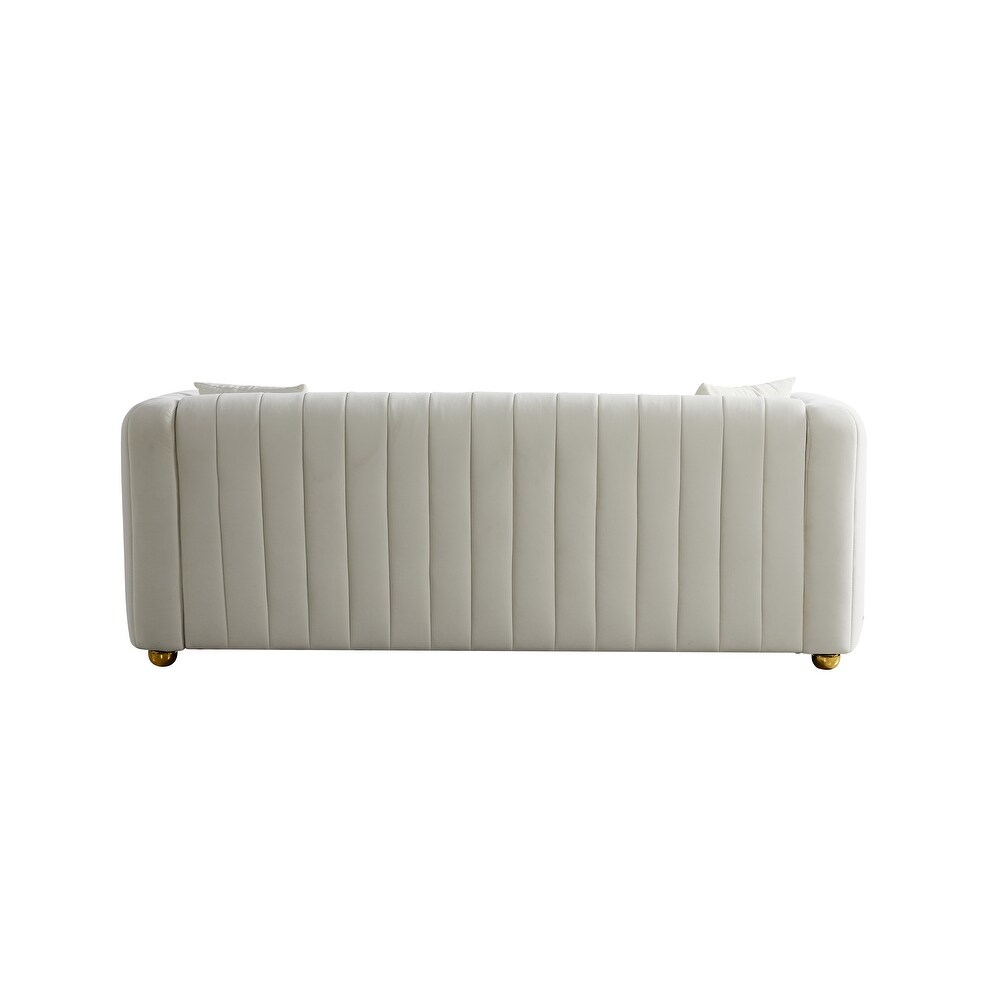 Tufted Performance Velvet Upholstered Sofa for Living Room