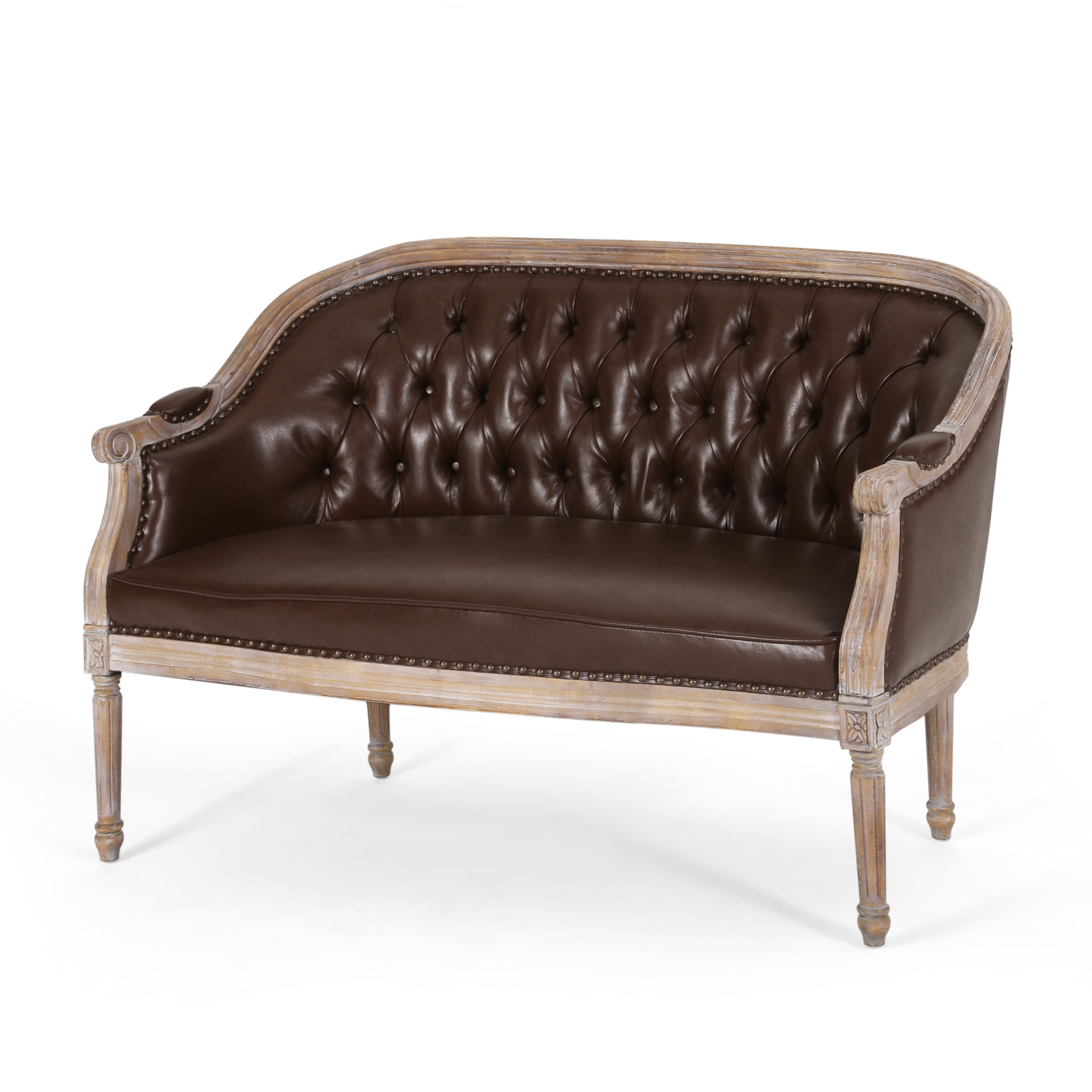 Megan Traditional Tufted Upholstered Loveseat