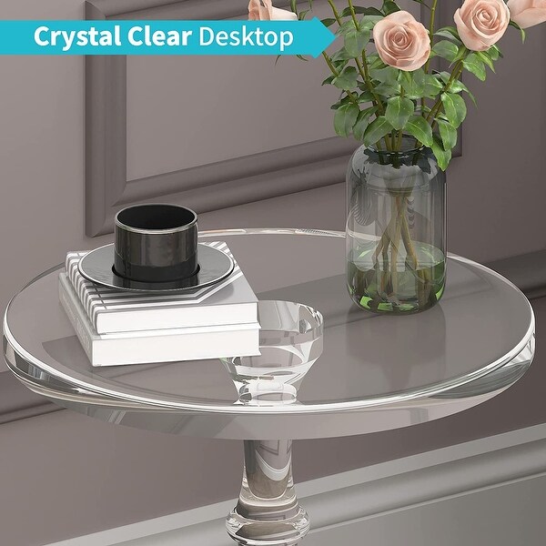 Mixoy Small Acrylic Side Table for Small Spaces， Small Bedside Table， Acrylic Nightstand Table， Home Accent End Table