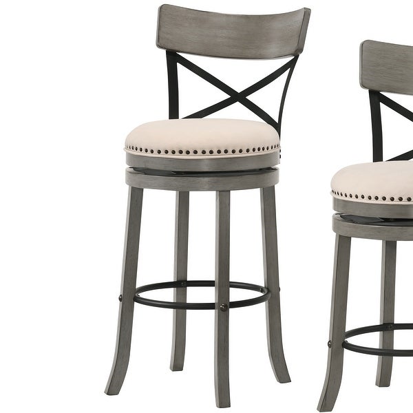 Furniture of America Heidi Modern Farmhouse Swivel Barstools Set of 2