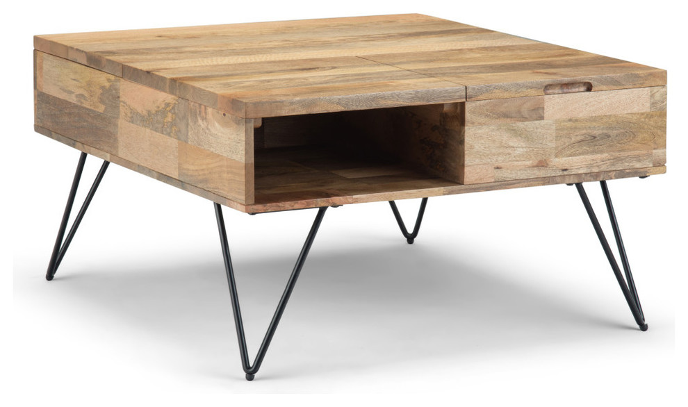 Hunter Lift Top Square Coffee Table   Midcentury   Coffee Tables   by Simpli Home Ltd.  Houzz