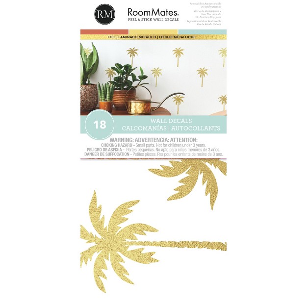 Palm Tree Peel And Stick Wall Decal Gold Foil Roommates