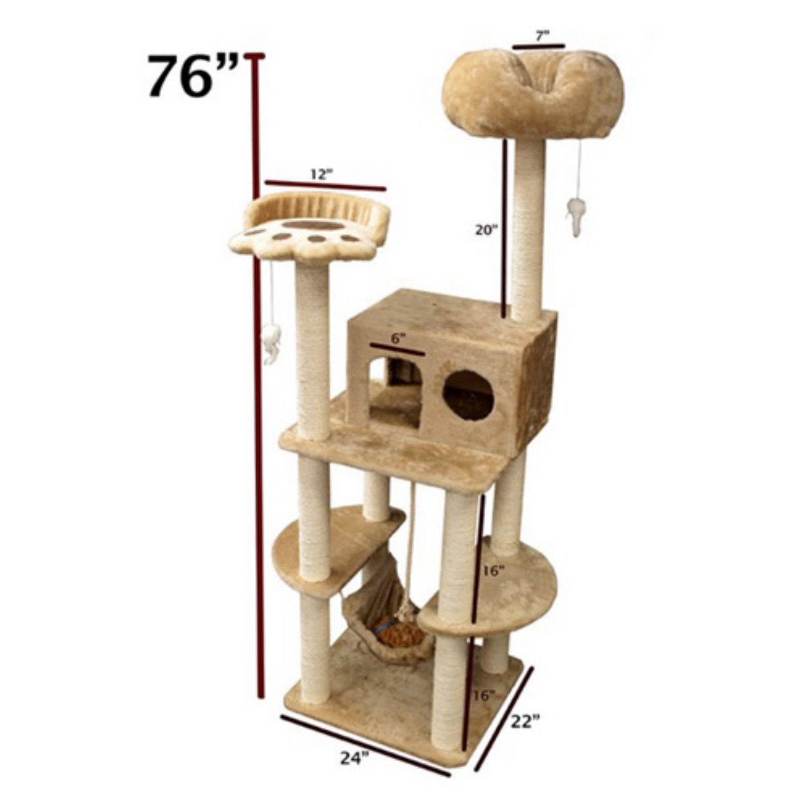 Majestic Pet 76 in. Casita Fur Cat Tree