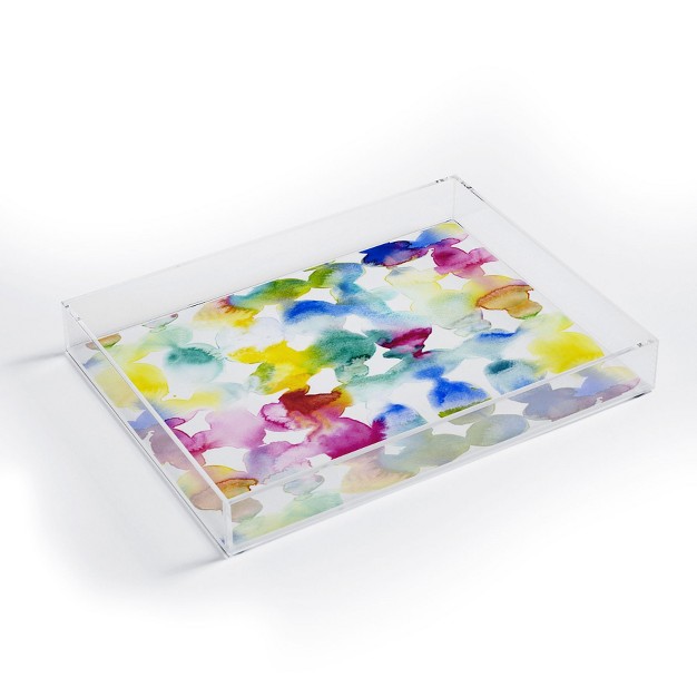 Jacqueline Maldonado Dye Ovals Vibrant Acrylic Tray Deny Designs