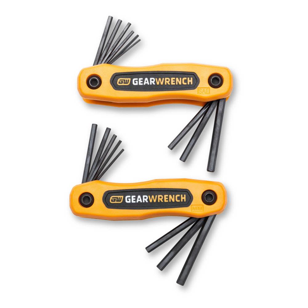 GEARWRENCH SAE/Metric Short Arm Folding Hex Key Set 17pc 83513 from GEARWRENCH