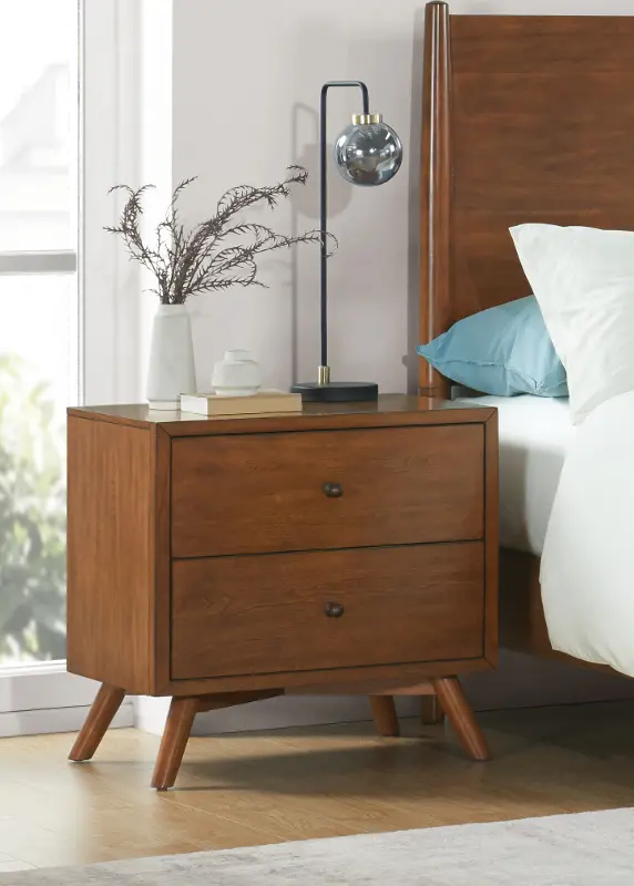 Robin Mid-Century Modern Brown Nightstand