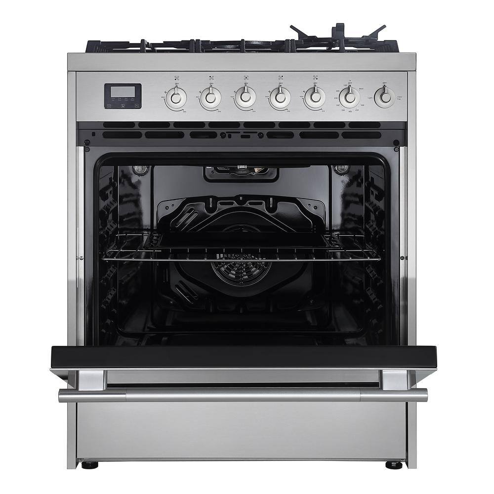 Empava 30 in. 5.0 cu. ft. Slide-In Single Oven Gas Range with 5 Sealed Burner Cooktop and Drawer in Stainless Steel EMPV-30GR06