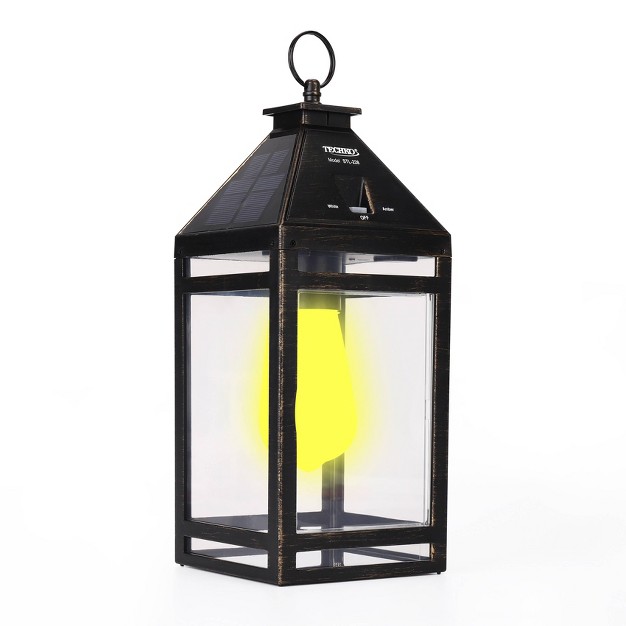 Solar Led Portable Hanging Outdoor Lantern Black Techko Maid