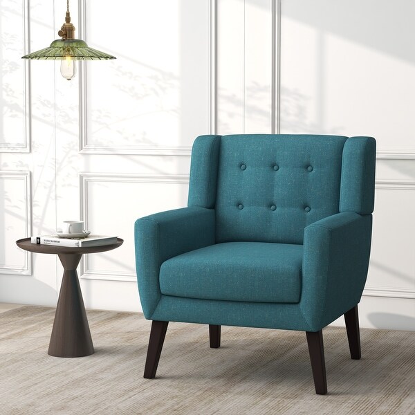 Cotton/ Linen Look Fabric Modern Accent Armchair