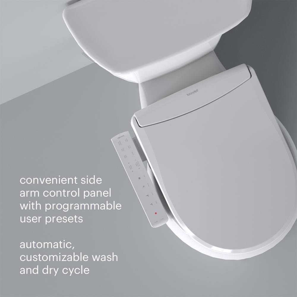 Brondell Swash Thinline T22 Luxury Electric Side Controlled Bidet Seat for Elongated Toilets in White T22-EW