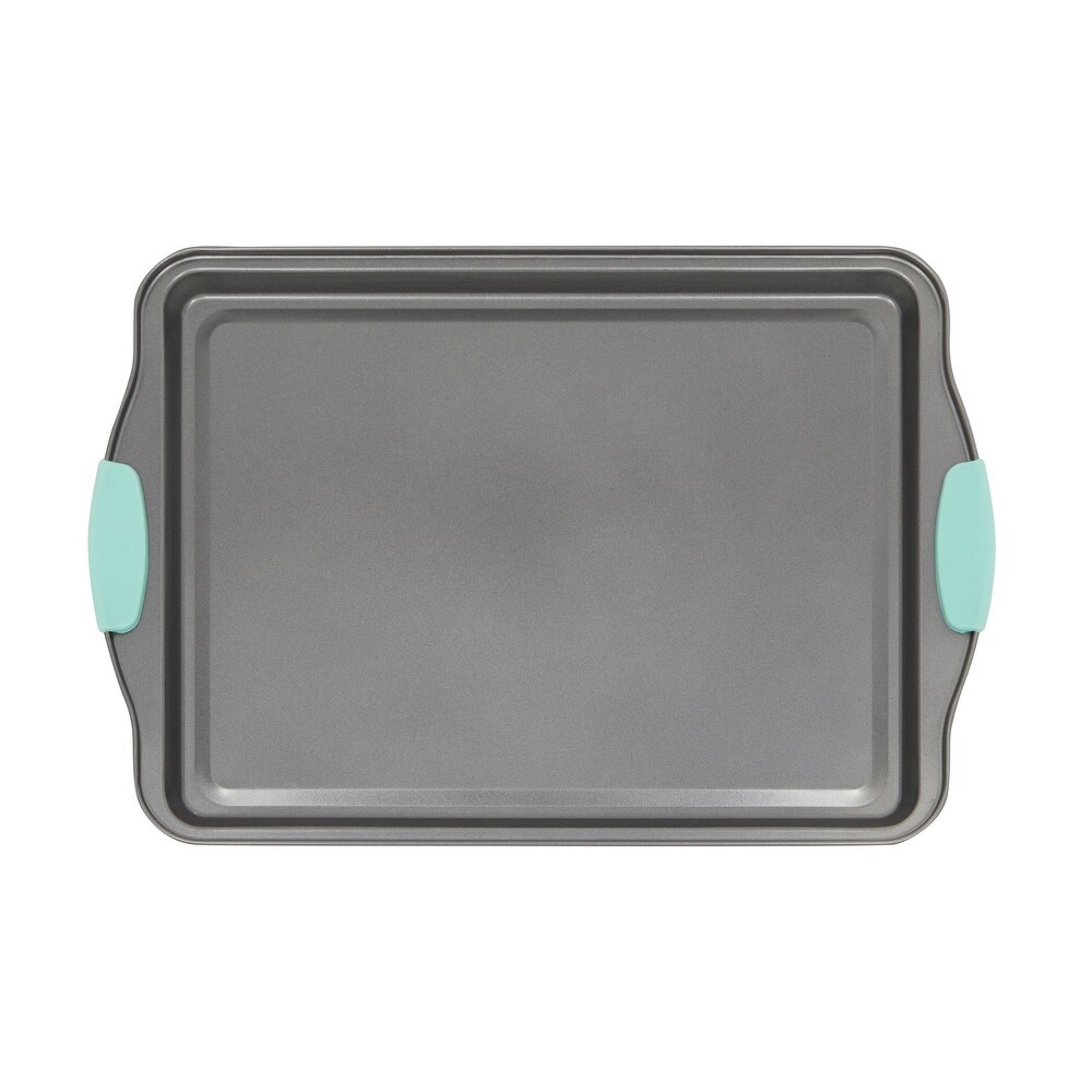 Set of 3 Nonstick Cookie Sheets for Baking  Bakeware Pans with Silicone Rubber Handles (10 x 14 Inches)