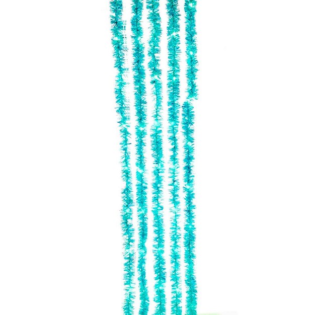 Kurt Adler 6 5 foot Teal Iridescent Tinsel Cascade Light Set