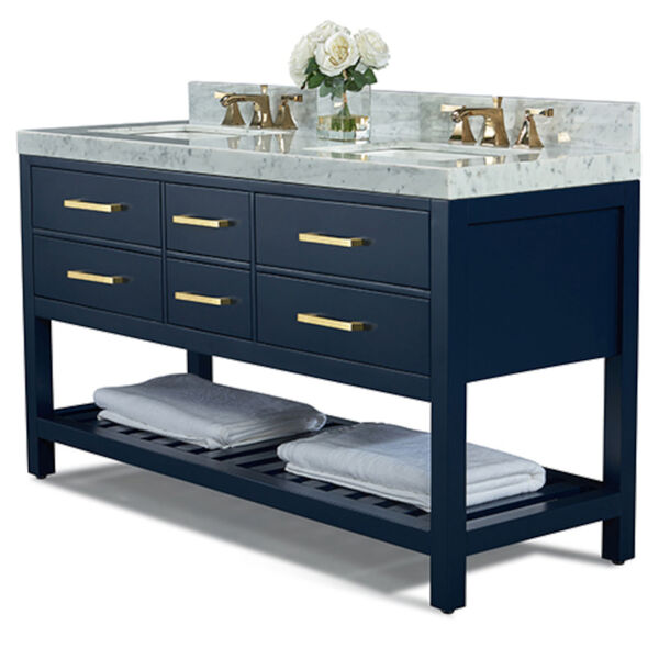 Elizabeth Heritage Blue White 60-Inch Vanity Console