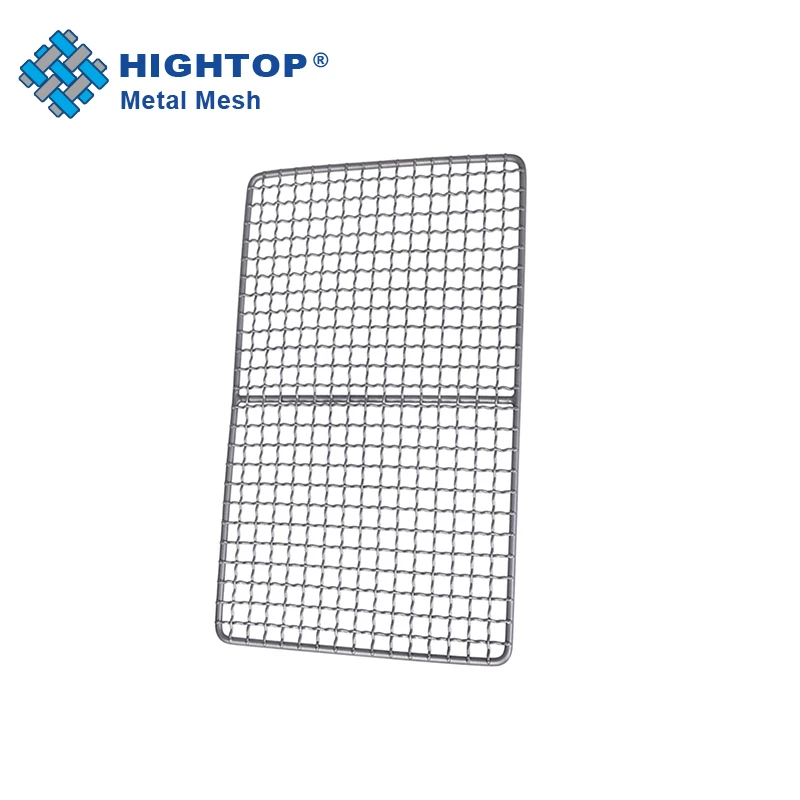 Outdoor Camping Barbecue Non stick Titanium Charcoal Grill crimped Wire Mesh