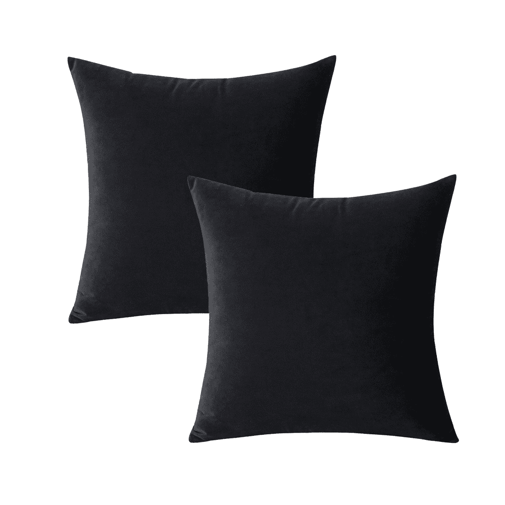 Forhever Set of 2 Velvet Throw Pillow Covers Decorative Square Pillowcase Soft Solid Cushion Case for Couch Sofa Bed Chair, 18 x 18 inch