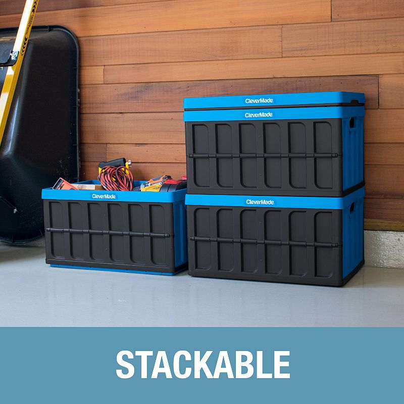 CleverMade Collapsible Storage Bin with Lid 3-piece Set