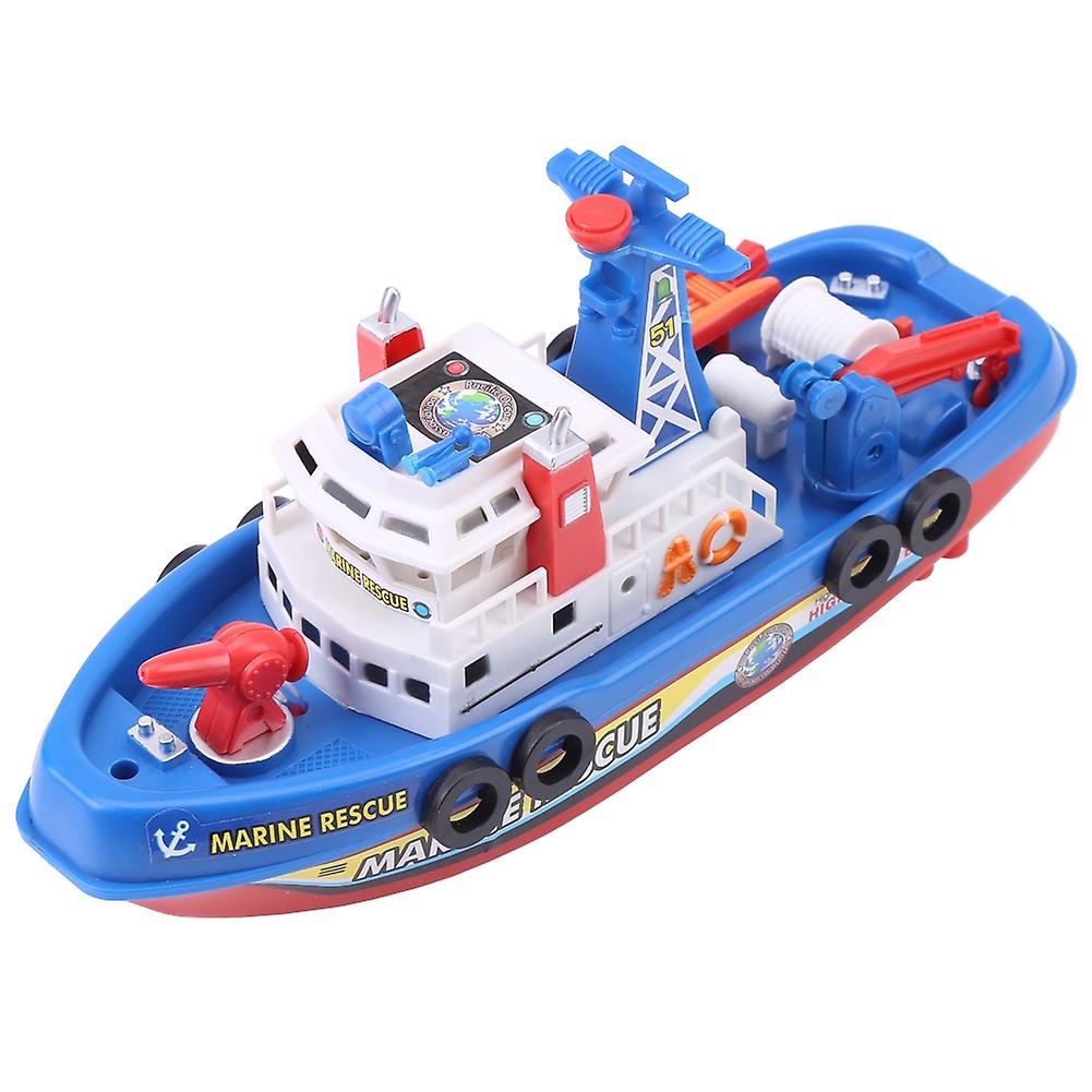 Children Kids Fireboat Toy Water Spraying Ship Model With Sound and Flash Light