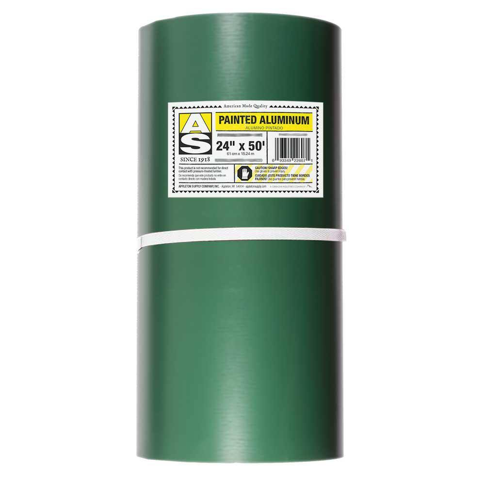 Gibraltar Building Products 24 in. x 50 ft. Hunter Green Over Birch White Aluminum Trim Coil ATC24-HG