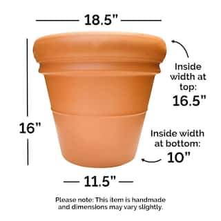 Pennington 18.5 in. Large Heavy Rimmed Terra Cotta Clay Pot 100043002